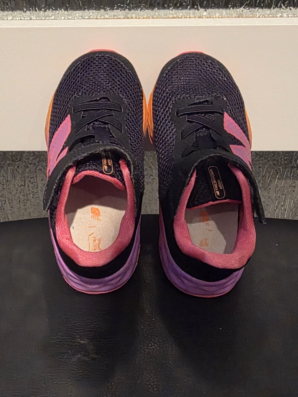 New Balance Kids Sneakers - Black with Pink & Purple Details